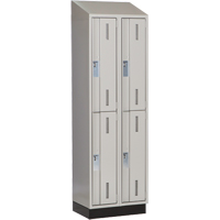 Casiers robustes Concorde, 2 niveaux, Bloc de 2, 24" x 18" x 82", Acier, Gris, Soud&eacute; (assembl&eacute;) Distribution Industrielle GC