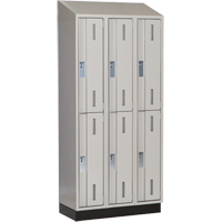 Casiers robustes Concorde, 2 niveaux, Bloc de 3, 36" x 18" x 82", Acier, Gris, Soud&eacute; (assembl&eacute;) Distribution Industrielle GC
