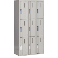 Casiers robustes Concorde, 3 niveaux, Bloc de 3, 36" x 18" x 72", Acier, Gris, Soud&eacute; (assembl&eacute;) Distribution Industrielle GC