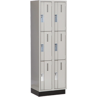 Concorde Heavy-Duty Lockers, 3 -tier, Bank of 2, 24" x 18" x 76", Steel, Grey, Welded (Assembled) Distribution Industrielle GC
