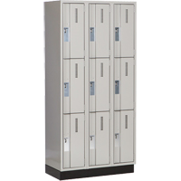 Casiers robustes Concorde, 3 niveaux, Bloc de 3, 36" x 18" x 76", Acier, Gris, Soud&eacute; (assembl&eacute;) Distribution Industrielle GC