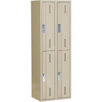 Concorde Heavy-Duty Lockers, 2 -tier, Bank of 2, 24" x 18" x 72", Steel, Beige, Welded (Assembled) Distribution Industrielle GC