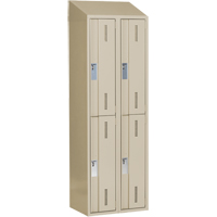 Concorde Heavy-Duty Lockers, 2 -tier, Bank of 2, 24" x 18" x 78", Steel, Beige, Welded (Assembled) Distribution Industrielle GC