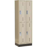 Casiers robustes Concorde, 2 niveaux, Bloc de 2, 24" x 18" x 76", Acier, Beige, Soud&eacute; (assembl&eacute;) Distribution Industrielle GC