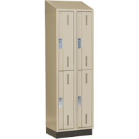 Casiers robustes Concorde, 2 niveaux, Bloc de 2, 24" x 18" x 82", Acier, Beige, Soud&eacute; (assembl&eacute;) Distribution Industrielle GC