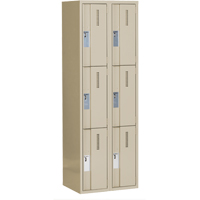 Casiers robustes Concorde, 3 niveaux, Bloc de 2, 24" x 18" x 72", Acier, Beige, Soud&eacute; (assembl&eacute;) Distribution Industrielle GC