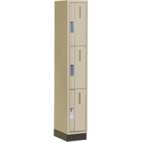Casiers robustes Concorde, 3 niveaux, 12" x 18" x 76", Acier, Beige, Soud&eacute; (assembl&eacute;) Distribution Industrielle GC