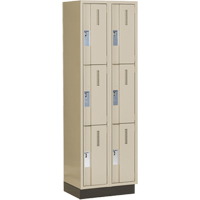 Concorde Heavy-Duty Lockers, 3 -tier, Bank of 2, 24" x 18" x 76", Steel, Beige, Welded (Assembled) Distribution Industrielle GC