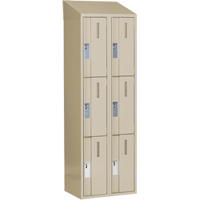 Casiers robustes Concorde, 3 niveaux, Bloc de 2, 24" x 18" x 78", Acier, Beige, Soud&eacute; (assembl&eacute;) Distribution Industrielle GC