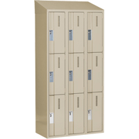 Casiers robustes Concorde, 3 niveaux, Bloc de 3, 36" x 18" x 78", Acier, Beige, Soud&eacute; (assembl&eacute;) Distribution Industrielle GC