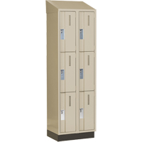 Casiers robustes Concorde, 3 niveaux, Bloc de 2, 24" x 18" x 82", Acier, Beige, Soud&eacute; (assembl&eacute;) Distribution Industrielle GC