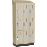 Casiers robustes Concorde, 3 niveaux, Bloc de 3, 36" x 18" x 82", Acier, Beige, Soud&eacute; (assembl&eacute;) Distribution Industrielle GC