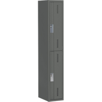 Concorde Heavy-Duty Lockers, 2 -tier, 12" x 18" x 72", Steel, Charcoal, Welded (Assembled) Distribution Industrielle GC