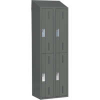 Concorde Heavy-Duty Lockers, 2 -tier, Bank of 2, 24" x 18" x 78", Steel, Charcoal, Welded (Assembled) Distribution Industrielle GC