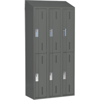 Casiers robustes Concorde, 2 niveaux, Bloc de 3, 36" x 18" x 78", Acier, Charbon, Soud&eacute; (assembl&eacute;) Distribution Industrielle GC