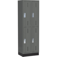 Casiers robustes Concorde, 2 niveaux, Bloc de 2, 24" x 18" x 76", Acier, Charbon, Soud&eacute; (assembl&eacute;) Distribution Industrielle GC