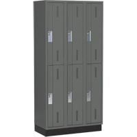 Casiers robustes Concorde, 2 niveaux, Bloc de 3, 36" x 18" x 76", Acier, Charbon, Soud&eacute; (assembl&eacute;) Distribution Industrielle GC
