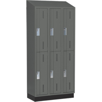 Casiers robustes Concorde, 2 niveaux, Bloc de 3, 36" x 18" x 82", Acier, Charbon, Soud&eacute; (assembl&eacute;) Distribution Industrielle GC