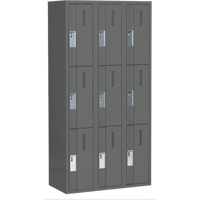 Casiers robustes Concorde, 3 niveaux, Bloc de 3, 36" x 18" x 72", Acier, Charbon, Soud&eacute; (assembl&eacute;) Distribution Industrielle GC