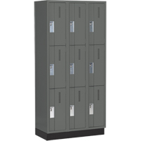 Casiers robustes Concorde, 3 niveaux, Bloc de 3, 36" x 18" x 76", Acier, Charbon, Soud&eacute; (assembl&eacute;) Distribution Industrielle GC