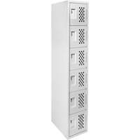 Clean-Line Perforated Lockerette, 6 -tier, 15" x 72" x 12", Steel Distribution Industrielle GC