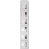Clean-Line Perforated Lockerette, 6 -tier, 15" x 72" x 12", Steel Distribution Industrielle GC