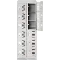 Assembled Lockerettes Clean Line Perforated Economy Lockers, 6 -tier, Bank of 2, 18" x 72" x 12", Steel Distribution Industrielle GC