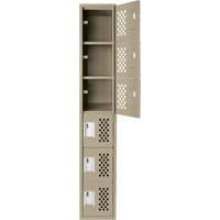 Assembled Lockerettes Clean Line Perforated Economy Lockers, 6 -tier, 18" x 72" x 12", Steel Distribution Industrielle GC