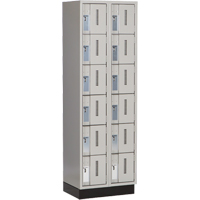 Casiers robustes Concorde, 6 niveaux, Bloc de 2, 24" x 18" x 76", Acier, Gris, Soud&eacute; (assembl&eacute;) Distribution Industrielle GC