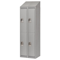 Lockers, 2 -tier, Bank of 2, 24" x 18" x 82", Steel, Grey, Knocked Down Distribution Industrielle GC