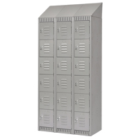 Casiers, 6 niveaux, Bloc de 3, 36" x 18" x 82", Acier, Gris, D&eacute;mont&eacute; Distribution Industrielle GC