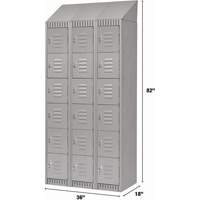 Casiers, 6 niveaux, Bloc de 3, 36" x 18" x 82", Acier, Gris, D&eacute;mont&eacute; Distribution Industrielle GC