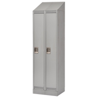 Lockers, Bank of 2, 24" x 18" x 86", Steel, Grey, Knocked Down Distribution Industrielle GC