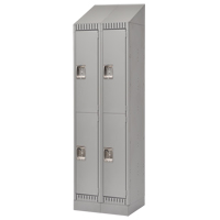 Lockers, 2 -tier, Bank of 2, 24" x 18" x 86", Steel, Grey, Knocked Down Distribution Industrielle GC
