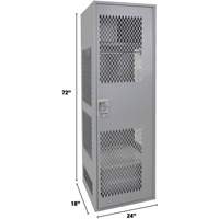 Casier pour &eacute;quipement avec porte, Acier, 24" la x 18" p x 72" h, Gris Distribution Industrielle GC