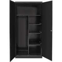 Armoire de rangement combin&eacute;e, 36" la x 18" p x 72" h, Noir Distribution Industrielle GC