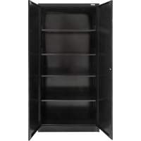 Hi-Boy Storage Cabinet, Steel, 4 Shelves, 72" H x 36" W x 18" D, Black Distribution Industrielle GC