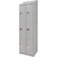 Casiers, 3 niveaux, Bloc de 2, 24" x 18" x 82", Acier, Gris, D&eacute;mont&eacute; Distribution Industrielle GC