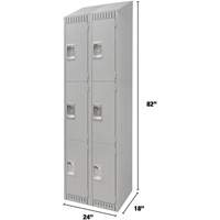 Casiers, 3 niveaux, Bloc de 2, 24" x 18" x 82", Acier, Gris, D&eacute;mont&eacute; Distribution Industrielle GC
