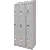 Casiers, 3 niveaux, Bloc de 3, 36" x 18" x 82", Acier, Gris, D&eacute;mont&eacute; Distribution Industrielle GC