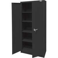 Storage Cabinet, Steel, 4 Shelves, 66" H x 30" W x 15" D, Black Distribution Industrielle GC