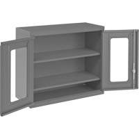 Armoire de rangement murale avec portes transparentes, 26-15/16" h x 29-7/8" la x 13-11/16" p, 2 tablettes, Acier, Gris Distribution Industrielle GC
