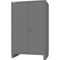 Armoire avec portes encastr&eacute;es en panneau perfor&eacute;, Acier, 4 Tablettes, 78" h x 48" la x 30" P, Gris Distribution Industrielle GC