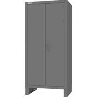 Armoire avec barre de suspension et portes encastr&eacute;es standards , Acier, 78" h x 36" la x 24" P, Gris Distribution Industrielle GC
