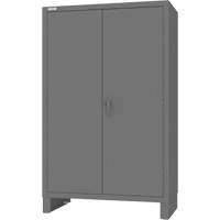 Armoire avec barre de suspension et portes encastr&eacute;es standards, Acier, 78" h x 48" la x 24" P, Gris Distribution Industrielle GC
