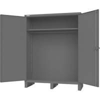 Armoire avec barre de suspension et portes encastr&eacute;es standards, Acier, 78" h x 60" la x 24" P, Gris Distribution Industrielle GC