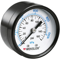 Manom&egrave;tre sec,  1-1/2", 0 - 160 psi, Fixation arri&egrave;re, Analogique Distribution Industrielle GC