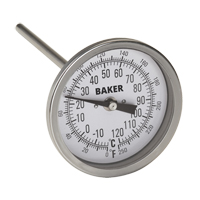 Bi-Metal Thermometers, Contact, Analogue, 0-250°F (-20-120°C) Distribution Industrielle GC