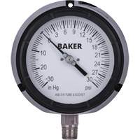 Pressure Gauge, 4-1/2" , 30"-0-30 psi, Bottom Mount, Liquid Filled Analogue Distribution Industrielle GC