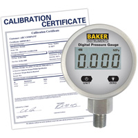 B5000 Series Pressure Gauge with ISO Certificate, 2-1/2" , 0 - 103.4 kPa/0 - 15 psi/0 - 416 in. w.c., Bottom Mount, Digital Distribution Industrielle GC